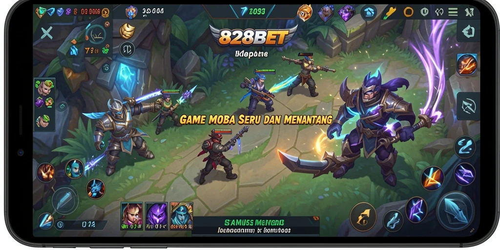 Tampilan menarik dan mengasyikkan dari gameplay MOBA 828BET.