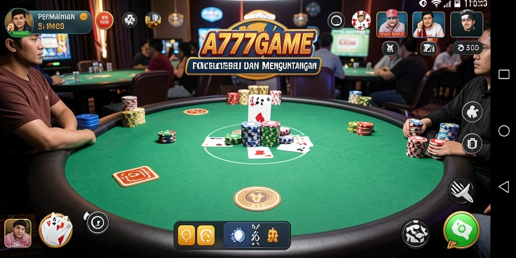 Screenshot gameplay A777GAME menampilkan aksi seru permainan Poker.