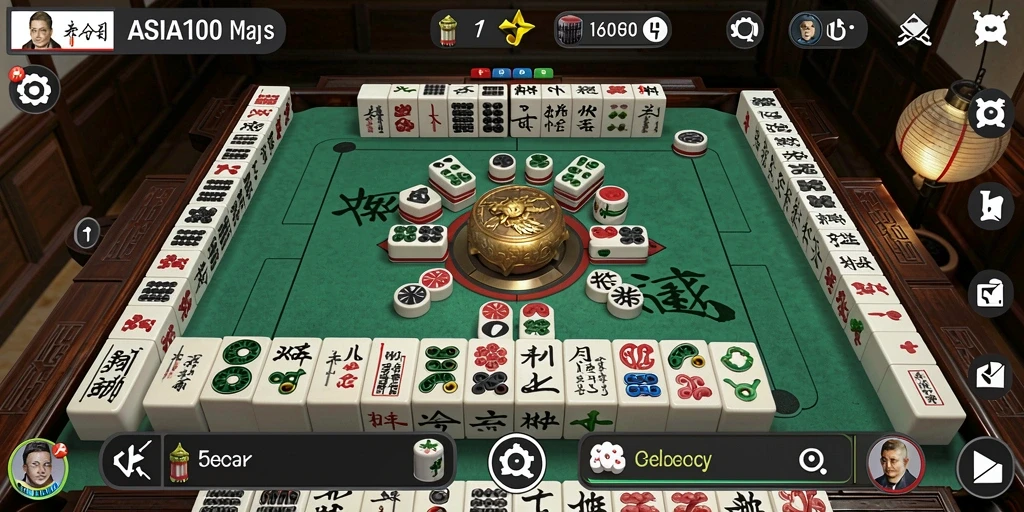 Gambaran gameplay Mahjong yang menarik di ASIA100.