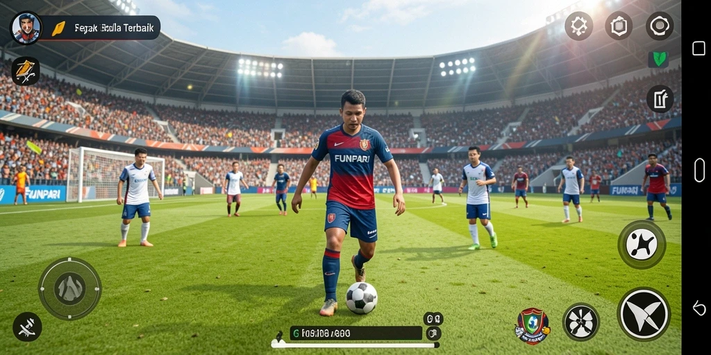 Tampilan menarik dari gameplay sepak bola di FUNPARI.