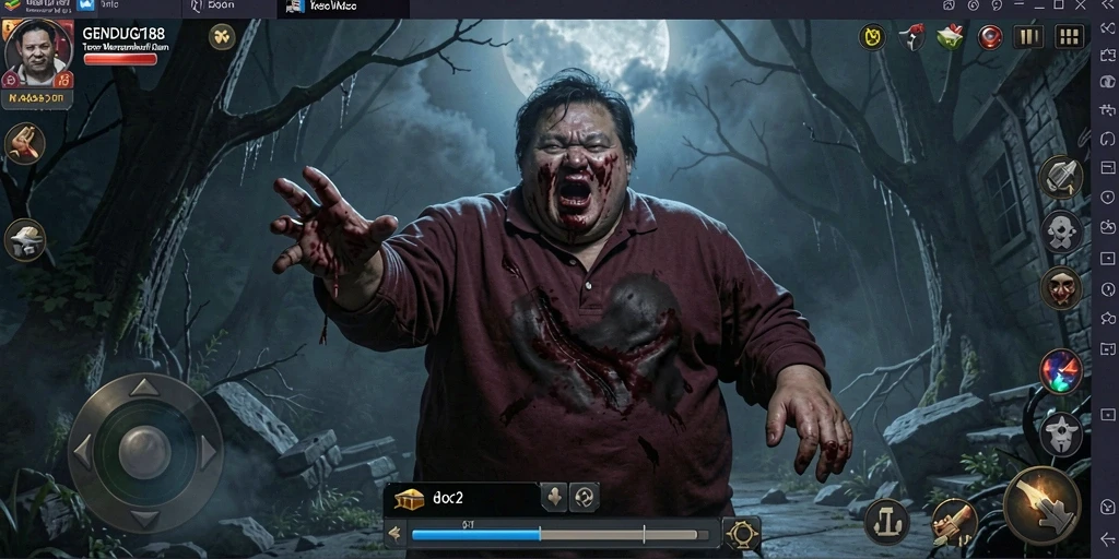 Screenshot utama GENDUT188 menampilkan suasana mencekam dari gameplay Horror.