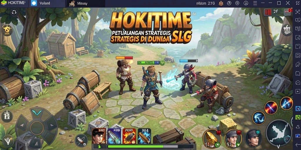 Tampilan gameplay HOKITIME yang dinamis dan penuh aksi.