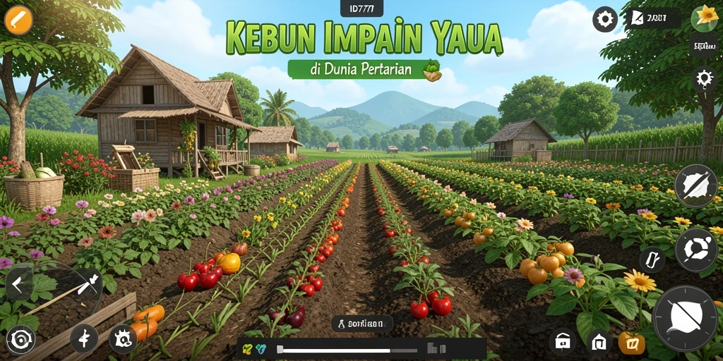 Gameplay menarik dalam kebun virtual dengan berbagai tanaman.