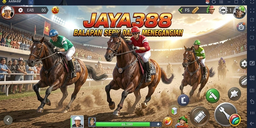 Tangkapan layar utama JAYA388 menunjukkan aksi balap yang mendebarkan.