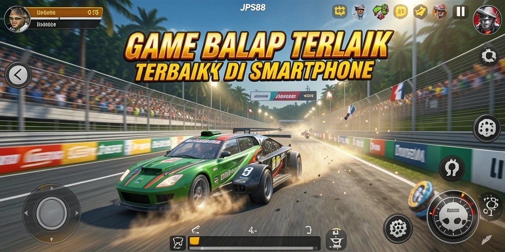 Screenshot utama JPS88 menunjukkan aksi balapan yang mendebarkan.