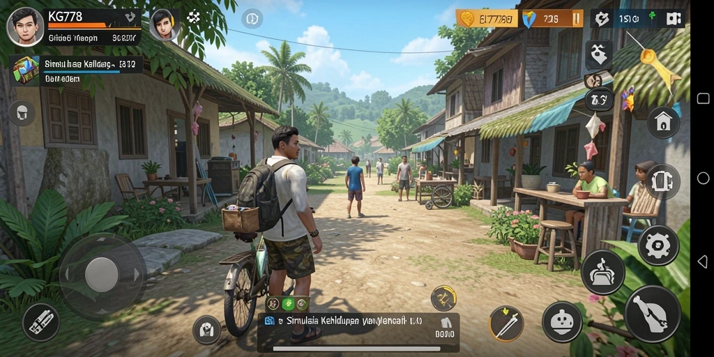 Tampilan utama gameplay KG778 dengan karakter yang bergerak dinamis.