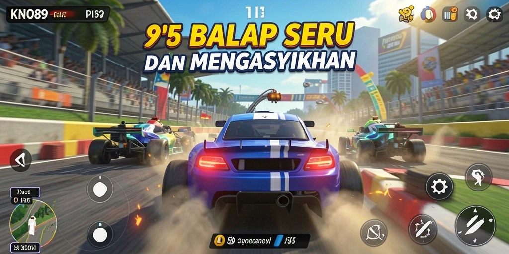 Tampilan gameplay balap KNO89 yang mendebarkan dan penuh aksi.
