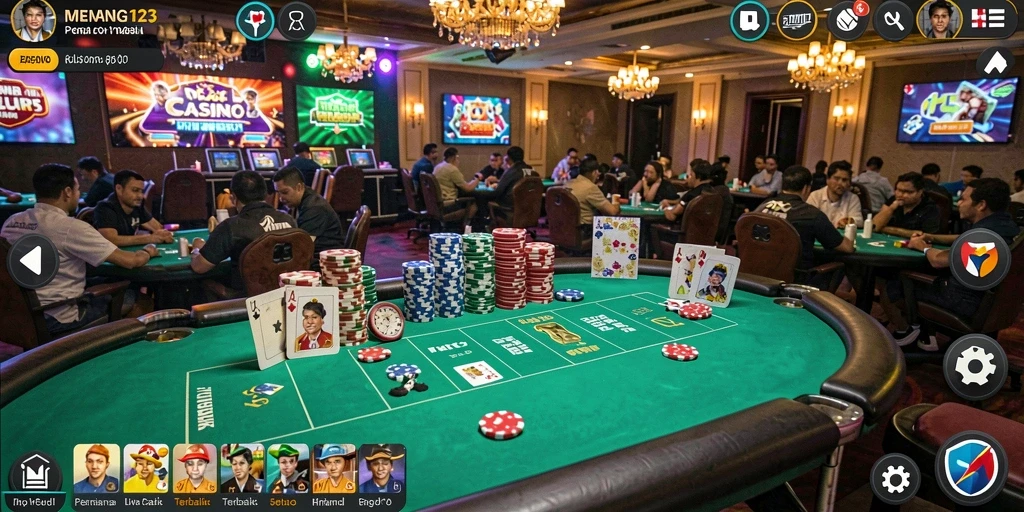 Tampilan gameplay live casino MENANG123 yang menghibur dan interaktif.