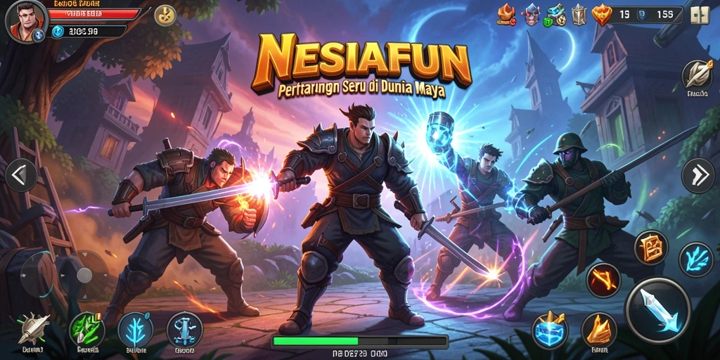 Tampilan seru gameplay Fighting NESIAFUN dengan aksi yang mendebarkan.
