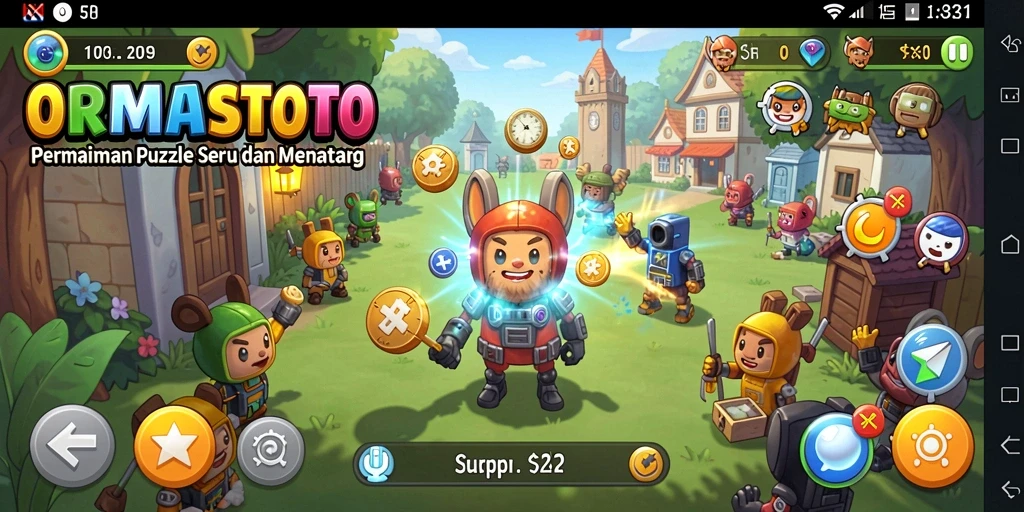 Screenshot ORMASSTOTO menunjukkan gameplay Puzzle yang menantang dan menyenangkan.