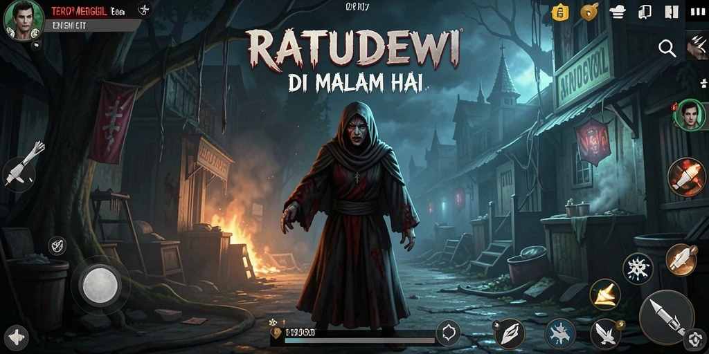 Screenshot gameplay <strong>RATUDEWI</strong> penuh dengan kengerian yang mendebarkan.